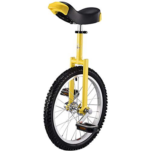 YKMYXZ, 18-Zoll-Einräder for Erwachsene, Einrad mit rutschfesten Rädern, Bergreifen, Reiten, Selbstausgleichsübung, Laufradfahren, Outdoor-Sport, Fitnessübung(Yellow) von YKMYXZ