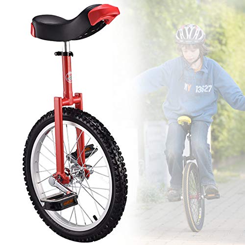 YKMYXZ, 18-Zoll-Rad-Einrad for Kinder, Einrad mit rutschfesten Rädern, Bergreifen, Reiten, Selbstausgleichsübung, Laufradfahren, Outdoor-Sport, Fitness-Übung(Red) von YKMYXZ