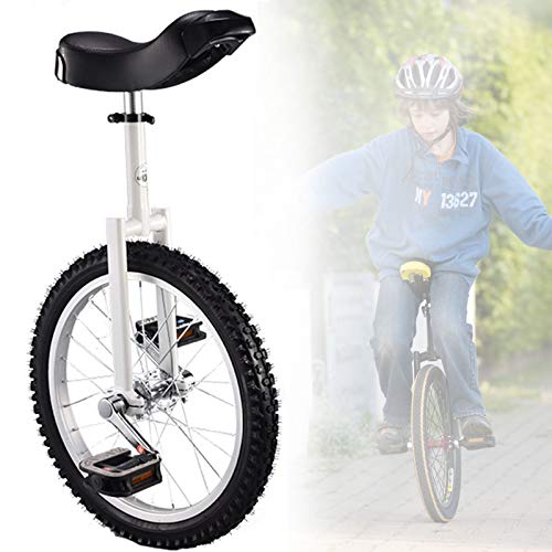 YKMYXZ, 18-Zoll-Rad-Einrad for Kinder, Einrad mit rutschfesten Rädern, Bergreifen, Reiten, Selbstausgleichsübung, Laufradfahren, Outdoor-Sport, Fitness-Übung(White) von YKMYXZ