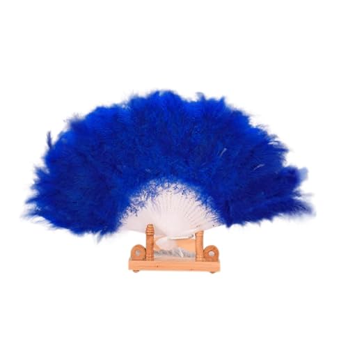 YKMYXZ, 1pc Straußenfeder Fan Bunte Flauschige Federn Hand Fan Feier Party Hochzeit Tanz Bühne Zeigen Requisiten Halloween Decor Craft(Bu) von YKMYXZ