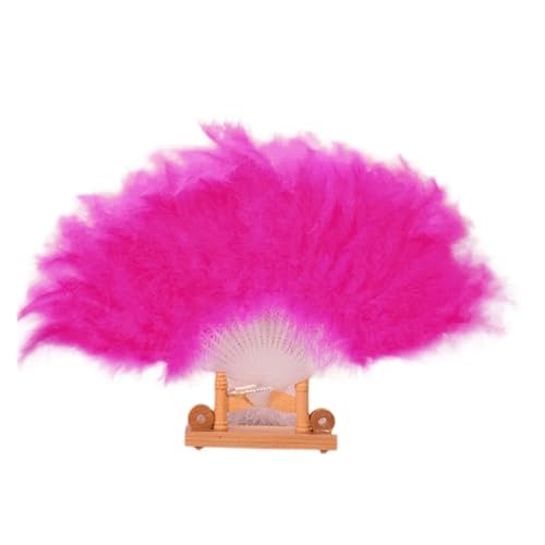 YKMYXZ, 1pc Straußenfeder Fan Bunte Flauschige Federn Hand Fan Feier Party Hochzeit Tanz Bühne Zeigen Requisiten Halloween Decor Craft(Hot) von YKMYXZ