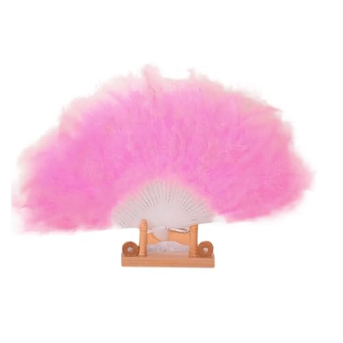 YKMYXZ, 1pc Straußenfeder Fan Bunte Flauschige Federn Hand Fan Feier Party Hochzeit Tanz Bühne Zeigen Requisiten Halloween Decor Craft(Pk) von YKMYXZ