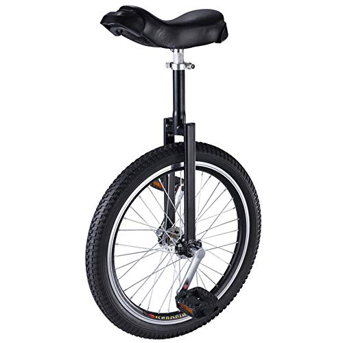 YKMYXZ, 20/18/16 Zoll Einrad, Verstellbarer Sitz, rutschfeste Reifen, mit stabilem Aufbewahrungsständer, Balance-Radfahren, Fitness for Erwachsene(Black,18inch) von YKMYXZ