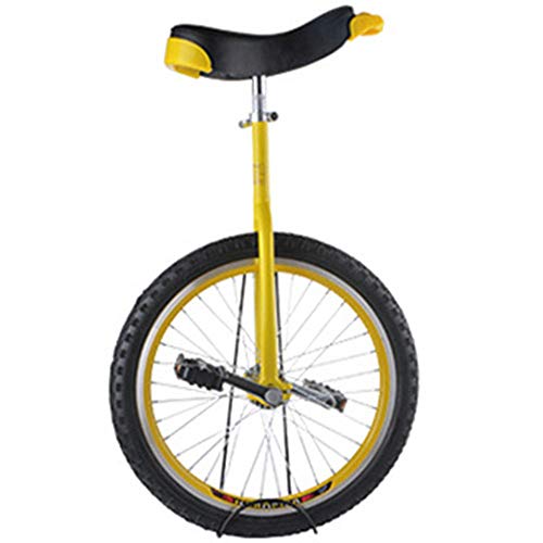 YKMYXZ, 24/20/18/16 Zoll Einrad, Einräder for Erwachsene, mit Leichtmetallfelge, extra dickem Reifen, verstellbarem Sitz, for Outdoor-Sport, Fitness, Training, Gesundheit(Yellow,18inches) von YKMYXZ