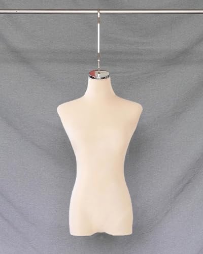 YKMYXZ, Elegante Schneiderpuppe mit Samtbezug und Haken, Schaufensterpuppenmodell for Kleider(Beige,Silver Long Hook) von YKMYXZ