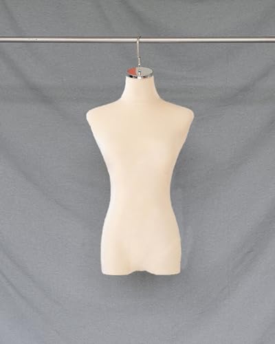 YKMYXZ, Elegante Schneiderpuppe mit Samtbezug und Haken, Schaufensterpuppenmodell for Kleider(Beige,Silver Short Hook) von YKMYXZ