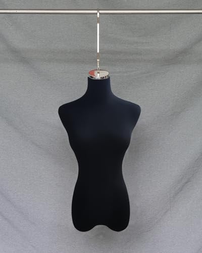 YKMYXZ, Elegante Schneiderpuppe mit Samtbezug und Haken, Schaufensterpuppenmodell for Kleider(Black,Silver Long Hook) von YKMYXZ