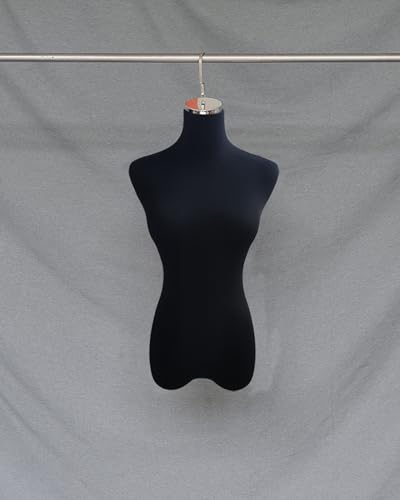 YKMYXZ, Elegante Schneiderpuppe mit Samtbezug und Haken, Schaufensterpuppenmodell for Kleider(Black,Silver Short Hook) von YKMYXZ