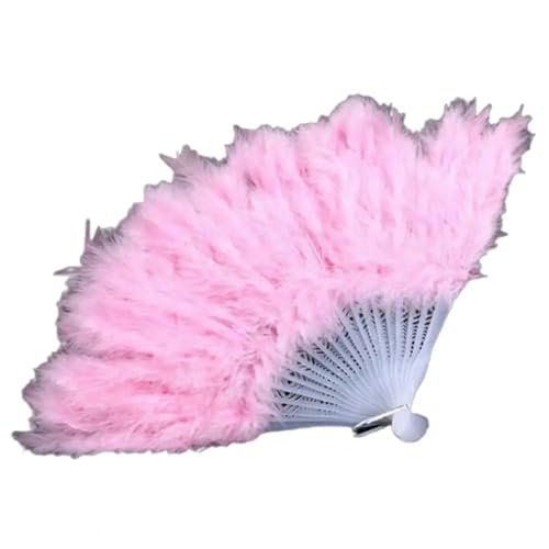 YKMYXZ, Faltende Federfächer Hochzeit Federfächer Braut Handheld Nicht Faltbare Fächer Hochzeit Fotoshooting Pose Heimdekoration Requisite Feder Faltbarer Handfächer(Pink) von YKMYXZ