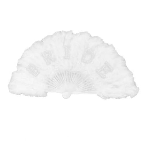 YKMYXZ, Feder-Tanz-Fächer, Braut-Feder-Fächer, Feder-Faltfächer, eleganter Feder-Fächer mit Kunstperlen-Design for Hochzeit, Brautparty, Dekor for die Braut YKMYXZ, Feder-Tanz-Fächer, Braut-Feder-Fächer, Feder-Faltfächer, eleganter Feder-Fächer mit Kunstperlen-Design for Hochzeit, Brautparty, Dekor for die Braut von YKMYXZ
