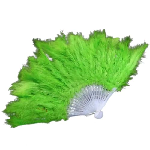 YKMYXZ, Federtanz-Fächer, Hochzeit, Feder-Fächer, Braut-Handheld, Nicht faltbar, Coole Fächer, Hochzeit, Fotoshooting, Pose, Heimdekoration, Requisite(Green) von YKMYXZ