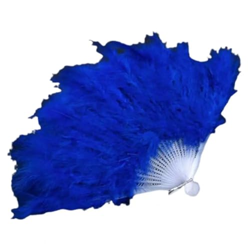 YKMYXZ, Federtanz-Fächer, Hochzeit, Feder-Fan, Braut-Handheld, Nicht faltbar, for Hochzeit, Fotoshooting, Pose, Heimdekoration, Requisite(Dark Blue) von YKMYXZ