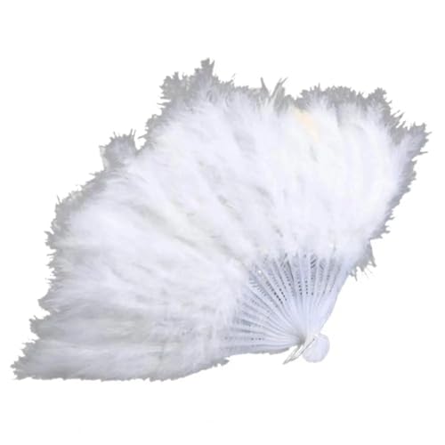 YKMYXZ, Federtanz-Fächer, Hochzeit, Feder-Fan, Braut-Handheld, Nicht faltbar, for Hochzeit, Fotoshooting, Pose, Heimdekoration, Requisite(White) von YKMYXZ