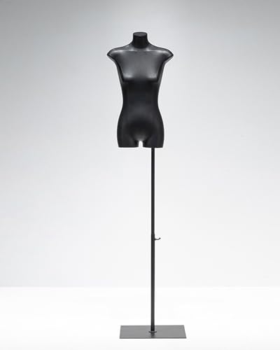 YKMYXZ, Höhenverstellbare Nähpuppe, extra Kleiner Torso-Schneiderpuppe for Schaufenster/Schneiderladen/Schneiderin(Black Stand no Head and Arms) von YKMYXZ