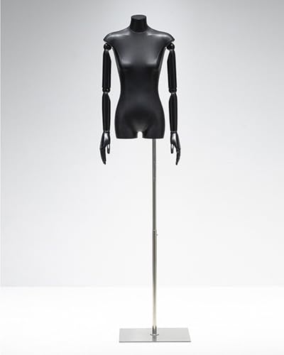 YKMYXZ, Höhenverstellbare Nähpuppe, extra Kleiner Torso-Schneiderpuppe for Schaufenster/Schneiderladen/Schneiderin(Silver Stand with Arms) von YKMYXZ
