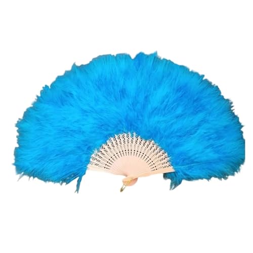 YKMYXZ, Klappbare Federfächer, klappbarer Federfächer, handgehaltener Feenfächer, handgehaltene Ornamente, Haushaltsfeder, Faltbarer Handfächer(Blue) von YKMYXZ