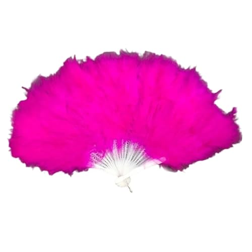 YKMYXZ, Klappbare Federfächer, klappbarer Federfächer, handgehaltener Feenfächer, handgehaltene Ornamente, Haushaltsfeder, Faltbarer Handfächer(Rose Red) von YKMYXZ