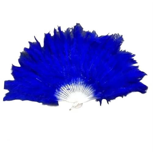 YKMYXZ, Klappbare Federfächer, klappbarer Federfächer, handgehaltener Feenfächer, handgehaltene Ornamente, Haushaltsfeder, Faltbarer Handfächer(Royal Blue) von YKMYXZ