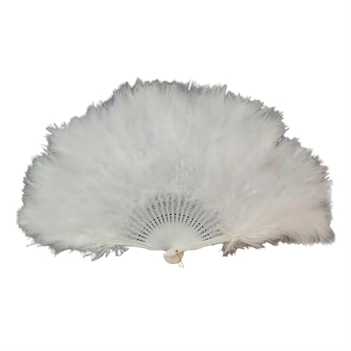 YKMYXZ, Klappbare Federfächer, klappbarer Federfächer, handgehaltener Feenfächer, handgehaltene Ornamente, Haushaltsfeder, Faltbarer Handfächer(White) von YKMYXZ