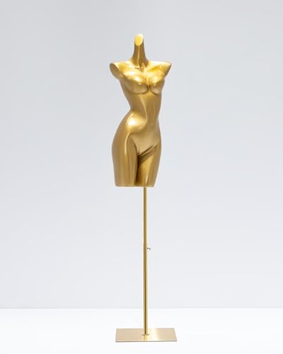 YKMYXZ, Kleiderständer, Schaufensterpuppe, kurvige Schaufensterpuppe for Einzelhandelsgeschäfte/Fotografie/Schaufenster(Gold,with Stand) von YKMYXZ
