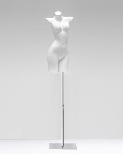 YKMYXZ, Kleiderständer, Schaufensterpuppe, kurvige Schaufensterpuppe for Einzelhandelsgeschäfte/Fotografie/Schaufenster(White,with Stand) von YKMYXZ