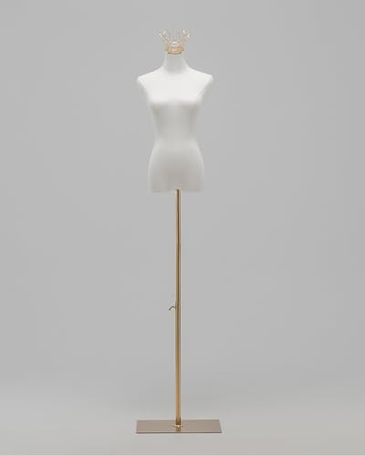 YKMYXZ, Kleiderständer for Damen, Schaufensterpuppen-Modell mit silberner/Goldener Krone for das Schaufenster im Einzelhandel(Gold Stand a,Without Arms) von YKMYXZ