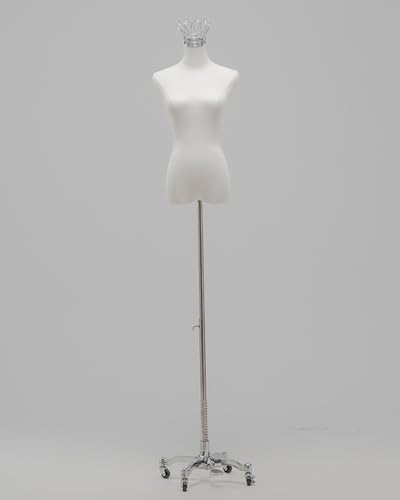 YKMYXZ, Kleiderständer for Damen, Schaufensterpuppen-Modell mit silberner/Goldener Krone for das Schaufenster im Einzelhandel(Silver Stand D,Without Arms) von YKMYXZ