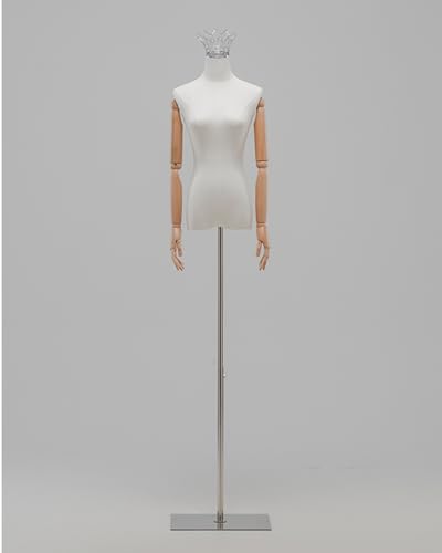 YKMYXZ, Kleiderständer for Damen, Schaufensterpuppen-Modell mit silberner/Goldener Krone for das Schaufenster im Einzelhandel(Silver Stand a,with Arms) von YKMYXZ