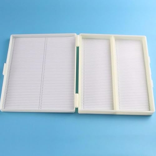 YKMYXZ, Kunststoff-Mikroskop-Glasobjektträgerbox 100 50 25 12 10 Stück Aufbewahrungskofferhalter for biologische Scheiben for vorbereitete Mikroskopobjektträger(100pcs slides box) von YKMYXZ