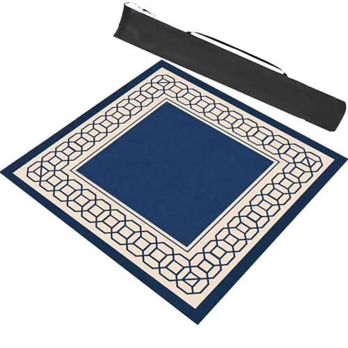 YKMYXZ, Mahjong Tischmatte, Tischmatte, quadratisch, Mahjong-Tischmatte, rutschfest, geräuschreduzierend, Mahjong-Tischunterlage für Mahjong-Poker-Kartenspiele, mit Tragetasche (100 x 100 cm) von YKMYXZ