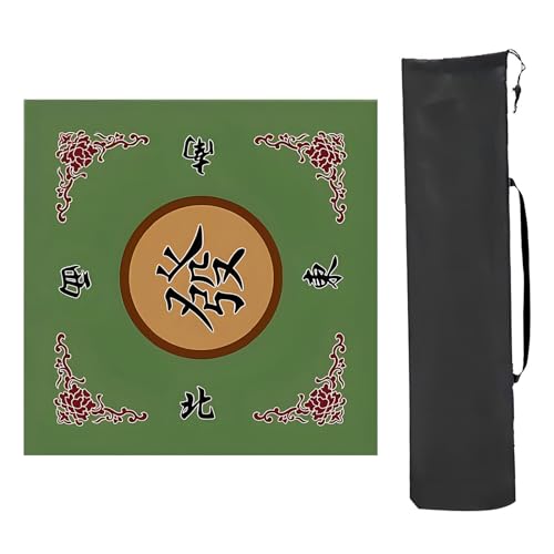YKMYXZ， Mahjong-Tischmatte, Tischspielmatten, for Tisch mit Aufbewahrungstasche, verdickte rutschfeste und geräuschreduzierende Mahjong-Matte, for Mahjon-Poker(Green,80x80cm (31.49x31.49in)) von YKMYXZ