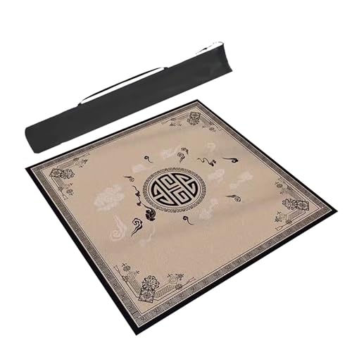 YKMYXZ， Mahjong-Tischmatte, Tischspielmatten, quadratisch mit Gummi-Rückseite, rutschfest, geräuschreduzierend, Dicke Spieltischabdeckung for Karten, Poker(Brown,37.4x37.4in/95x95cm) von YKMYXZ