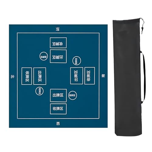 YKMYXZ, Mahjong Tischmatte Tischspielmatten, for Tische mit Regeln, verdickte Anti-Rutsch-und Geräuschunterdrückung Mahjong-Matte, für Mahjong-Spiele und Pokerspiele(Blue,70x70cm(27.55x27. 55in)) von YKMYXZ
