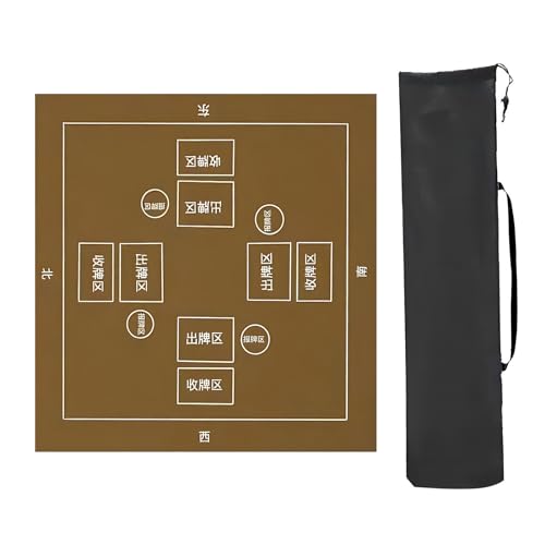 YKMYXZ, Mahjong Tischmatte Tischspielmatten, for Tische mit Regeln, verdickte Anti-Rutsch-und Geräuschunterdrückung Mahjong-Matte, für Mahjong-Spiele und Pokerspiele(Brown,70x70cm(27.55x27. 55in)) von YKMYXZ