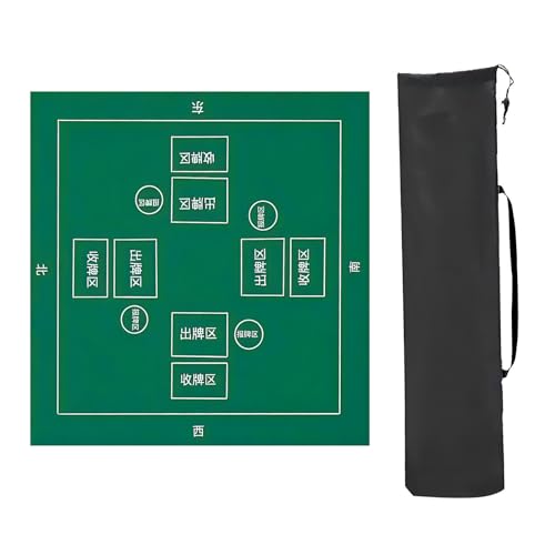 YKMYXZ, Mahjong Tischmatte Tischspielmatten, for Tische mit Regeln, verdickte Anti-Rutsch-und Geräuschunterdrückung Mahjong-Matte, für Mahjong-Spiele und Pokerspiele(Green,70x70cm(27.55x27. 55in)) von YKMYXZ