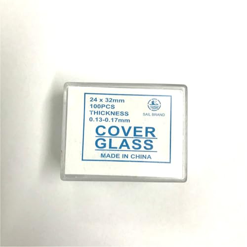 YKMYXZ, Mikroskop-Deckglas, Mikroskop-Objektträger, quadratisches Deckglas, 18 x 18 mm, 20 x 20 mm, 22 x 22 mm, 24 x 24 mm, 24 x 32 mm, 24 x 40 mm, 100 Stück(24 x 32 mm 100 Pcs) von YKMYXZ