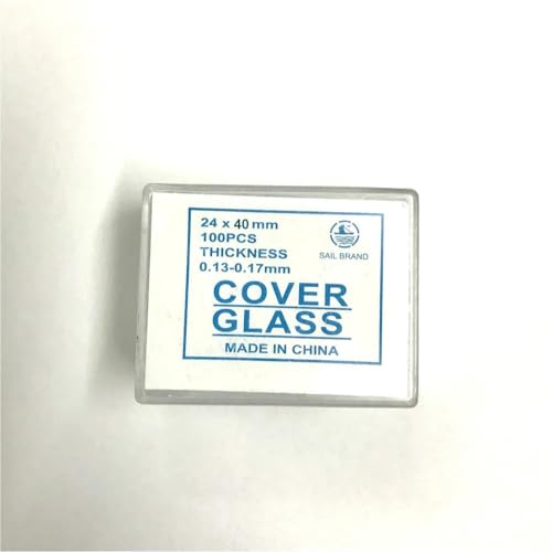 YKMYXZ, Mikroskop-Deckglas, Mikroskop-Objektträger, quadratisches Deckglas, 18 x 18 mm, 20 x 20 mm, 22 x 22 mm, 24 x 24 mm, 24 x 32 mm, 24 x 40 mm, 100 Stück(24 x 40 mm 100 Pcs) von YKMYXZ