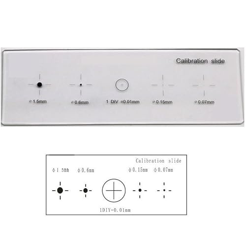 YKMYXZ, Mikroskop-Kalibrierung, Mikroskop-Glasobjektträger, Fadenkreuz-Lineal, Tisch-Mikrometer for biologische Messungen, Kalibrierungslineal(MS 1 5) von YKMYXZ