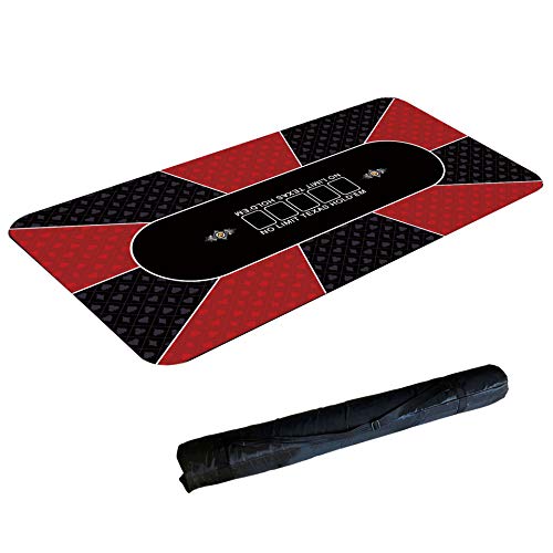 YKMYXZ， Pokermatten-Layout mit professionellem Sure Sick-Gummischaum for bis zu 8 Spieler for Kartenspielen von YKMYXZ