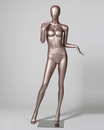 YKMYXZ, Roségoldener Schneiderpuppen-Torso for Hosen, Hemden und Kleider, lebendiges, lebensgroßes Kleiderschaufenstermodell for Frauen(Full Body Posture 1) von YKMYXZ
