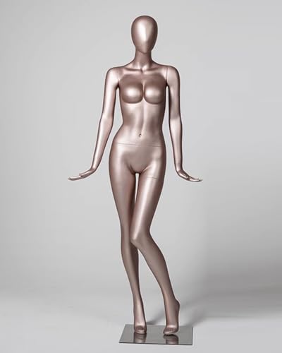 YKMYXZ, Roségoldener Schneiderpuppen-Torso for Hosen, Hemden und Kleider, lebendiges, lebensgroßes Kleiderschaufenstermodell for Frauen(Full Body Posture 3) von YKMYXZ