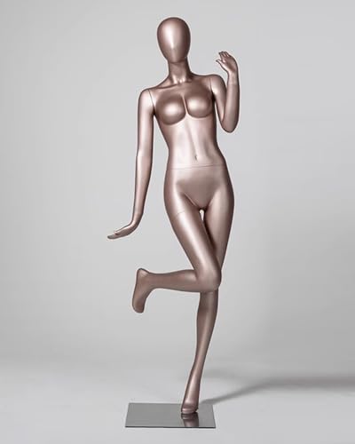 YKMYXZ, Roségoldener Schneiderpuppen-Torso for Hosen, Hemden und Kleider, lebendiges, lebensgroßes Kleiderschaufenstermodell for Frauen(Full Body Posture 4) von YKMYXZ
