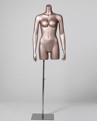 YKMYXZ, Roségoldener Schneiderpuppen-Torso for Hosen, Hemden und Kleider, lebendiges, lebensgroßes Kleiderschaufenstermodell for Frauen(Half Body) von YKMYXZ