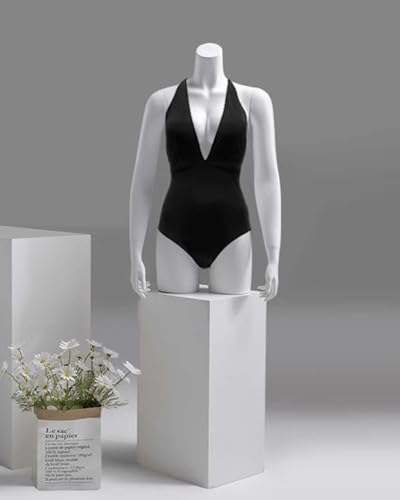 YKMYXZ, Schaufensterpuppe for Kleidung, BHS, Damen, for Tischplatte/Schaufenster, weißes realistisches Schneiderpuppenmodell mit Armen(Without Head) von YKMYXZ