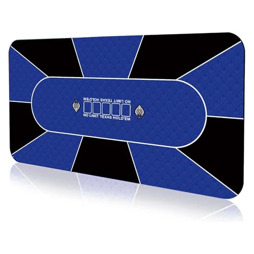 YKMYXZ， Tragbare Texas Hold'em Poker-Tischmatte aus Gummi for 10 Spieler mit Tragetasche(L) von YKMYXZ