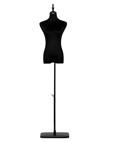 YKMYXZ, Verstellbare Kleidermodellpuppe mit Metallsockel, Torso for Fotografie/Schaufenster/Schneider/Schmuckpräsentation(Stand C Without Arms) von YKMYXZ