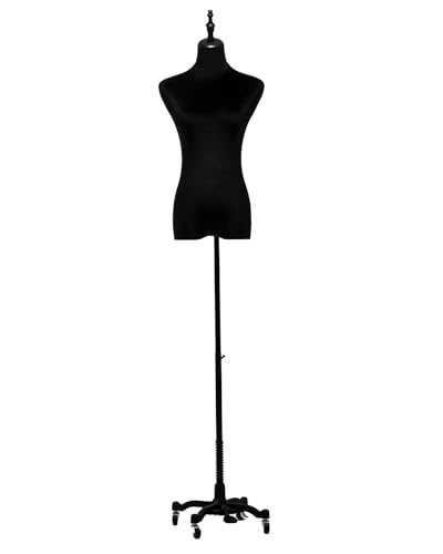 YKMYXZ, Verstellbare Kleidermodellpuppe mit Metallsockel, Torso for Fotografie/Schaufenster/Schneider/Schmuckpräsentation(Stand D Without Arms) von YKMYXZ