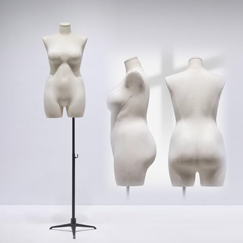 YKMYXZ, Weibliche Schneiderpuppe, Torso, höhenverstellbar, Schaufensterpuppe mit Ständer(Black,Stand C) von YKMYXZ