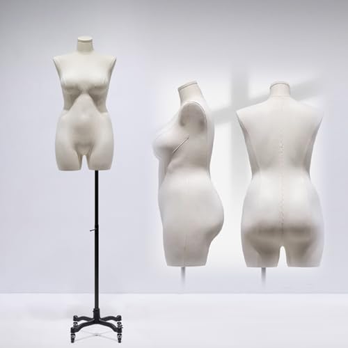 YKMYXZ, Weibliche Schneiderpuppe, Torso, höhenverstellbar, Schaufensterpuppe mit Ständer(Black,Stand D) von YKMYXZ