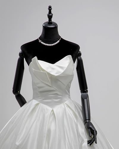 YKMYXZ, Weibliche Schneiderpuppe mit Ständer, beweglicher Halbkörper-Schneiderpuppen-Torso for die Präsentation von Kleidung, Kleidern und Schmuck(Stand A with Arms) von YKMYXZ
